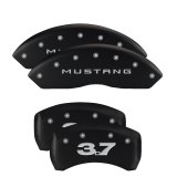 MGP 4 Caliper Covers Engraved Front 2015/Mustang Engraved Rear 2015/50 Black finish silver ch thumbnail 5