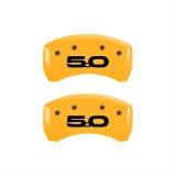 MGP 4 Caliper Covers Engraved Front 2015/Mustang Engraved Rear 2015/50 Yellow finish black ch thumbnail 2