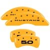 MGP 4 Caliper Covers Engraved Front 2015/Mustang Engraved Rear 2015/50 Yellow finish black ch thumbnail 8