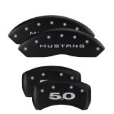 MGP 4 Caliper Covers Engraved Front 2015/Mustang Engraved Rear 2015/Bar & Pony Black fnsh silver ch thumbnail 6