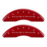 MGP 4 Caliper Covers Engraved Front 2015/Mustang Engraved Rear 2015/Bar & Pony Red finish silver ch thumbnail 1