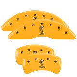 MGP 4 Caliper Covers Engraved Front & Rear Tiffany Snake Yellow finish black ch thumbnail 4