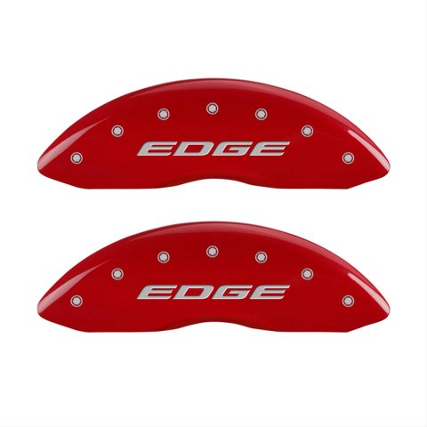 MGP 4 Caliper Covers Engraved Front & Rear EDGE/2015 Red finish silver ch