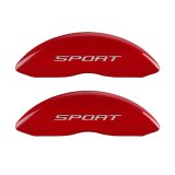 MGP 4 Caliper Covers Engraved Front & Rear No Bolts/Sport 2015 Red finish silver ch thumbnail 1