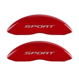 MGP 4 Caliper Covers Engraved Front & Rear No Bolts/Sport 2015 Red finish silver ch thumbnail 4