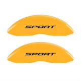 MGP 4 Caliper Covers Engraved Front & Rear No Bolts/Sport 2015 Yellow finish black ch thumbnail 2