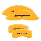 MGP 4 Caliper Covers Engraved Front & Rear No Bolts/Sport 2015 Yellow finish black ch thumbnail 3