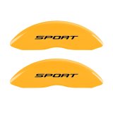 MGP 4 Caliper Covers Engraved Front & Rear No Bolts/Sport 2015 Yellow finish black ch thumbnail 4