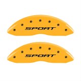 MGP 4 Caliper Covers Engraved front & Rear 2015/Sport Yellow finish black ch thumbnail 1
