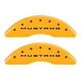 MGP 4 Caliper Covers Engraved Front 2015/Mustang Engraved Rear 2015/GT Yellow finish black ch thumbnail 5