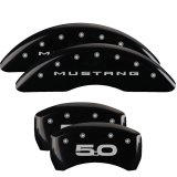 MGP 4 Caliper Covers Engraved Front 2015/Mustang Engraved Rear 2015/50 Black finish silver ch thumbnail 3