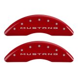 MGP 4 Caliper Covers Engraved Front 2015/Mustang Engraved Rear 2015/50 Red finish silver ch thumbnail 3