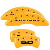 MGP 4 Caliper Covers Engraved Front 2015/Mustang Engraved Rear 2015/50 Yellow finish black ch thumbnail 3