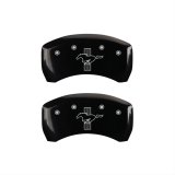 MGP 4 Caliper Covers Engraved Front 2015/Mustang Engraved Rear 2015/Bar & Pony Black fnsh silver ch thumbnail 2