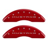 MGP 4 Caliper Covers Engraved Front 2015/Mustang Engraved Rear 2015/Bar & Pony Red finish silver ch thumbnail 4