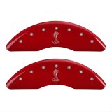 MGP 4 Caliper Covers Engraved Front & Rear Tiffany Snake Red finish silver ch thumbnail 1