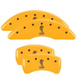 MGP 4 Caliper Covers Engraved Front & Rear Tiffany Snake Yellow finish black ch thumbnail 3