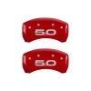 MGP Rear set 2 Caliper Covers Engraved Rear 2015/50 Red finish silver ch thumbnail 7