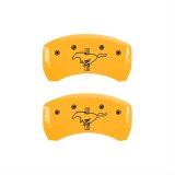 MGP Rear set 2 Caliper Covers Engraved Rear 2015/Bar & Pony Yellow finish black ch thumbnail 1