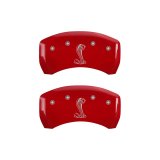 MGP Rear set 2 Caliper Covers Engraved Rear Tiffany Snake Red finish silver ch thumbnail 4