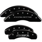 MGP 4 Caliper Covers Engraved Front Corvette C7 Engraved Rear Z51/2015 Black finish silver ch thumbnail 3