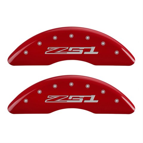 MGP 4 Caliper Covers Engraved Front Corvette C7 Engraved Rear Z51/2015 Red finish silver ch thumbnail 1
