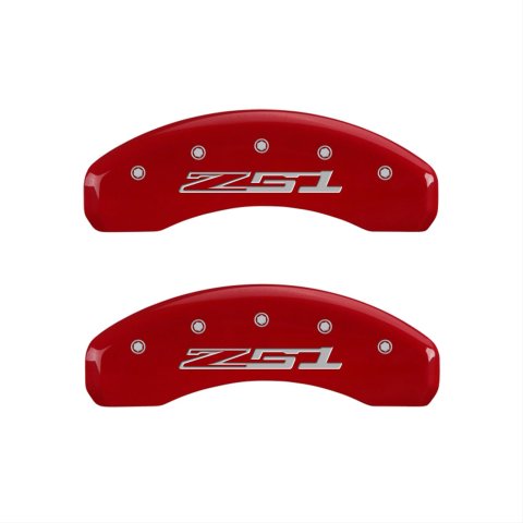 MGP 4 Caliper Covers Engraved Front Corvette C7 Engraved Rear Z51/2015 Red finish silver ch thumbnail 2