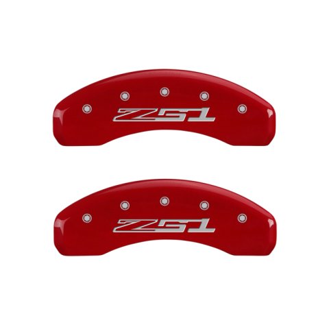 MGP 4 Caliper Covers Engraved Front Corvette C7 Engraved Rear Z51/2015 Red finish silver ch thumbnail 9