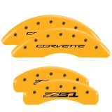 MGP 4 Caliper Covers Engraved Front Corvette C7 Engraved Rear Z51/2015 Yellow finish black ch thumbnail 1
