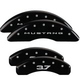 MGP 4 Caliper Covers Engraved Front 2015/Mustang Engraved Rear 2015/37 Black finish silver ch thumbnail 3