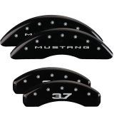 MGP 4 Caliper Covers Engraved Front 2015/Mustang Engraved Rear 2015/37 Black finish silver ch thumbnail 6