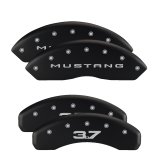 MGP 4 Caliper Covers Engraved Front 2015/Mustang Engraved Rear 2015/37 Black finish silver ch thumbnail 7