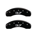 MGP 4 Caliper Covers Engraved Front 2015/Mustang Engraved Rear 2015/37 Black finish silver ch thumbnail 9