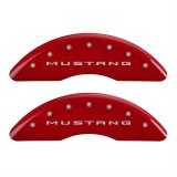 MGP 4 Caliper Covers Engraved Front 2015/Mustang Engraved Rear 2015/37 Red finish silver ch thumbnail 1