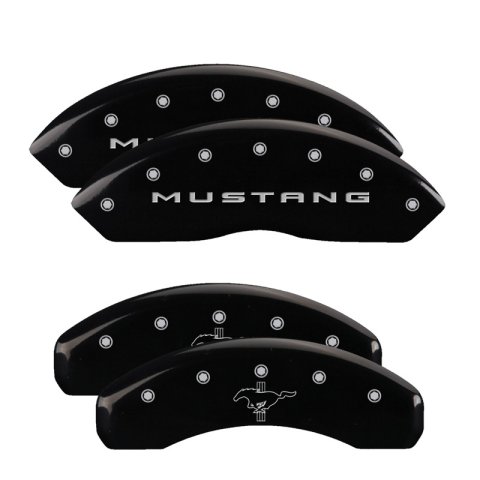 MGP 4 Caliper Covers Engraved Front 2015/Mustang Engraved Rear 2015/37 Yellow finish black ch thumbnail 7