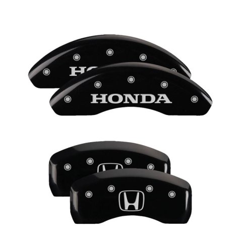 MGP 4 Caliper Covers Engraved Front Honda Engraved Rear H Logo Black finish silver ch thumbnail 3