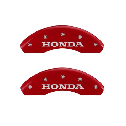 MGP 4 Caliper Covers Engraved Front & Rear Honda Red finish silver ch thumbnail 1