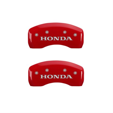 MGP 4 Caliper Covers Engraved Front & Rear Honda Red finish silver ch thumbnail 2