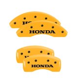 MGP 4 Caliper Covers Engraved Front & Rear Honda Yellow finish black ch thumbnail 4