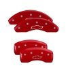 MGP 4 Caliper Covers Engraved Front & Rear Bowtie Red finish silver ch thumbnail 8