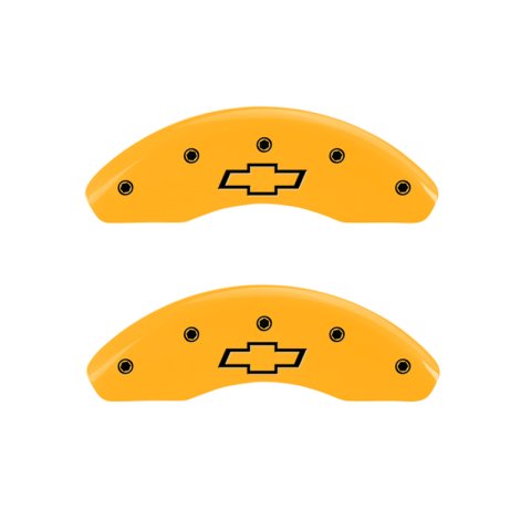 MGP 4 Caliper Covers Engraved Front & Rear Bowtie Yellow finish black ch thumbnail 5