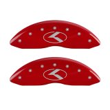 MGP 4 Caliper Covers Engraved Front & Rear Circle K/Kia Red finish silver ch thumbnail 4