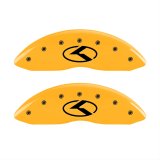 MGP 4 Caliper Covers Engraved Front & Rear Circle K/Kia Yellow finish black ch thumbnail 1