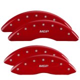 MGP 4 Caliper Covers Engraved Front & Rear Oval logo/Ford Red finish silver ch thumbnail 5
