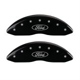 MGP 4 Caliper Covers Engraved Front & Rear Oval logo/Ford Black finish silver ch thumbnail 2