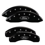 MGP 4 Caliper Covers Engraved Front & Rear Oval logo/Ford Black finish silver ch thumbnail 3