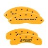 MGP 4 Caliper Covers Engraved Front Gen 5/Camaro Engraved Rear Gen 5/RS Yellow finish black ch thumbnail 8