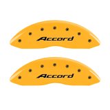 MGP 4 Caliper Covers Engraved Front Accord Engraved Rear Accord Yellow finish black ch thumbnail 4