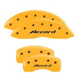 MGP 4 Caliper Covers Engraved Front Accord Engraved Rear Accord Yellow finish black ch thumbnail 7