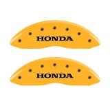 MGP 4 Caliper Covers Engraved Front & Rear Honda Yellow finish black ch thumbnail 5